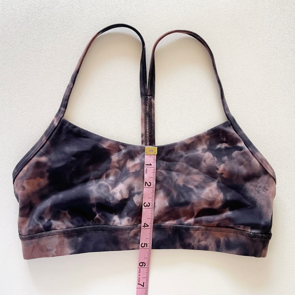 Lululemon Flow Y Sports Bra Top Racerback Tie Dye Activewear Athleisure Pink 6 - Picture 8 of 11